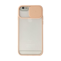 Apple iPhone  Uyumlu,  6 Plus Kılıf Palm Buzlu Kamera Sürgülü Silikon - Pembe