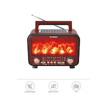 Torima D72 Koyu Ahşap Nostalji Bluetooth Hoparlör Radyo Solar Panelli (İthalatçı Garantili)