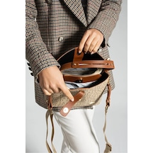 Just Polo Kadın Orijinal 4 Bölmeli Lüks El & Omuz Çantası Shoulder Bag Ebat: 25x25 Cm Kum - Taba