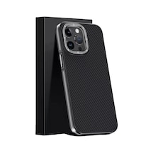 Joko Apple İphone 15 Pro Max Kılıf Aramid 600d Kevlar Karbon Fiber Magsafe Kapak - Gri
