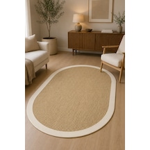 Rona Ekru Oval Makinede Yıkanabilir Kaymaz Taban Leke Tutmaz Dijital Salon Halısı Mutfak Halısı Ve Yolluk Çok Renkli - Oval
