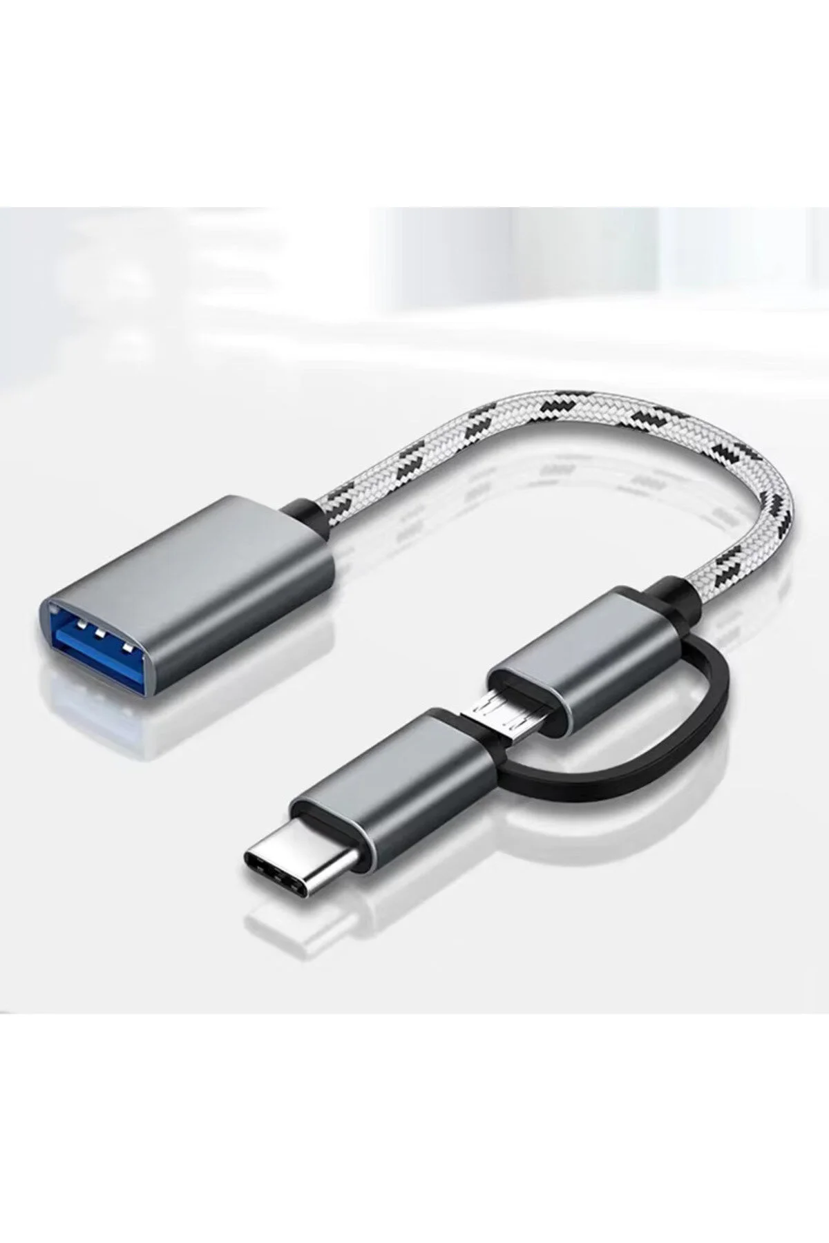 2 In 1 Usb 3.0 Otg Adaptör Tip C Mikro Usb Usb 3.0 Adaptörü Dönüştürücü Gamepad Flash Disk İçin