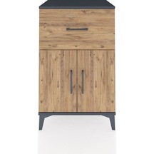 Hyperion Komodin Tek Raflı Tek Çekmeceli 2 Kapaklı 60x44x96 A... Antrasit