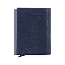 Damy Hakiki Deri Unisex Mekanizmalı Cüzdan 626Mg - Lacivert-Lacivert