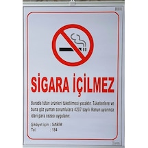 Sigara Içilmez Uyarı Ikaz Levhası 50x70 Askılı