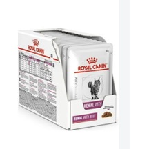 Royal Canin Feline Vet Care Renal Beef Yaş Kedi Mamas 12x85g Kronik Böbrek Yetmezliği Desteği