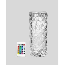 Kumandalı Kristal Rgb Led Gece Lambası 16 Renkli Dekoratif Işık Çok Renkli