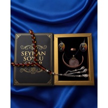 Özel Tasarım Kitap Kutulu Kadın Bakır Takı Seti Ve Tesbih Kombini - Kolye Küpe Bileklik Yüzük 5 Parça Otantik Şık Hediyelik - Doğum Günü Yıl Dönümü Anneler Günü Kadınlara Özel Gösterişli Hediye - N-00021