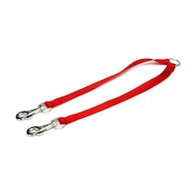 Doggie Dokuma Çift Köpek Gezdirme Aparatı M Kırmızı 2x60-60 Kırmızı