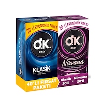 Okey Nirvana Prezervatif +  Okey Klasik Prezervatif 2 x 20'li