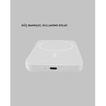 Manyetik Kablosuz Powerbank İphone 12/13/14/15 Uyumlu, Hızlı Şarjlı, Ultra Hafif Çok Renkli