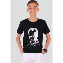 Erkek Çocuk Tişört Atatürk Baskılı Siyah (4-14 Yaş)