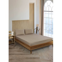 Pamuklu Çizgili Saten Tek Kişilik Lastikli Çarşaf Seti 100x200cm
