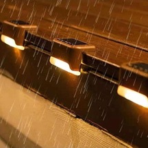 Besthome1 Dış Mekan Güneş Enerjisi Basamak Lambası, Ip65 Su Geçirmez Led, Bahçe/duvar/merdiven Dekorasyonu, 4'lu Paket Kasa Be Kahverengi