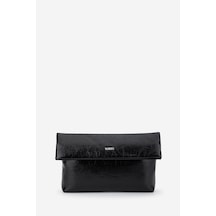 Valmenti Kadın Suni Deri Siyah Kırışık Rugan Clutch Çanta 921 7484 Bn Cnt Sk26-27 Sıyah Krsk Rgn Siyah Rugan