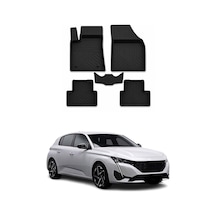 Peugeot 308 - 2 Active 2018-2021 Uyumlu 4d Havuzlu Paspas Kauçuk Siyah 5 Parça