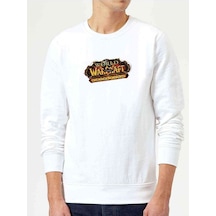 World Of Warcraft Cataclysm Baskılı Beyaz Erkek Sweatshirt