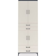 Arges Dolap 5 Raflı 4 Çekmeceli 4 Kapaklı 88x30x243 Antrasit-aytaşı Antrasit