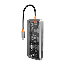 Ally Sw1v-pro Type-c To Usb3.0 3adet+ 3.5mm+ Hdmı+ Vga+ Sd + Tf + Ethernet Çoğaltıcı Transparan Hub- 5775 Şeffaf 2