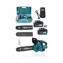 Dj12 Mavi Şarjlı Ağaç Odun Kesme Makinası Zincirli Testere 21v 4 Amper Kömürsüz