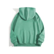 Erkek Düz Kapüşonlu Sweat - Mint Yeşili renkli Çok Renkli