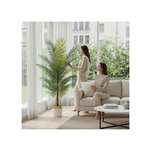 180 Cm Yapay Areka Beyaz Gold 30x30 Dekoratif Ağaç