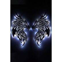 Led Işıklı Ikili Portre Kartal Figürlü Tablo Duvar Dekorlu Gece Lambası Beyaz - 737249157 Beyaz