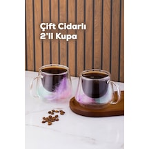 Perotti 16798 Double Feather Çift Cidarlı Kupa 2 Adet 200 Ml Şeffaf