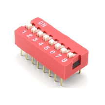 8li Dip Switch 8 Pin Kırmızı Anahtar Açık Kapalı Seçim Adres Ayar On Off Bağlantı Anahtarı Test Ölçme Protot 1