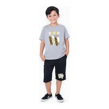 Skater Baskılı Erkek Çocuk Çift Cepli Kapri Alt-üst Takım Yeşil