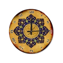 Çini Sanatı Çiçek Motifi Tasarım Duvar Saati (407686211) Çok Renkli
