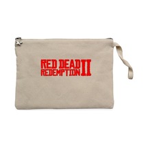 Red Dead Redemption 2 Red Text Krem Clutch Cüzdan / El Çantası Krem