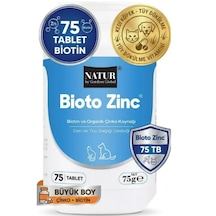 Natur Bioto Zinc 75 Tb Kedi & Köpek İçin Tüy Dökülmesi, Kaşınma, Mantar & Deri Sağlığı B-kompleks