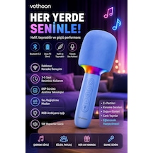 Çocuk Ve Yetişkin Karaoke Mikrofonu Kablosuz Rgb Ambiyans Işığı Ses Değiştirme Modlu Hoparlör