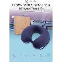 Wexta Seyahat Boyun Yastığı Comfort Ortopedik Seyahat Yastığı Visco Lacivert