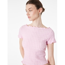 Koton Bürümcük Kumaş Slim Fit Kısa Kollu Omzu Açık Kayık Yaka Bluz Pembe 6sak10364ek Gül Koton Bürümcük Kumaş Slim Fit Kısa Kollu Omzu Açık Kayık Yaka Bluz Pembe 6sak10364ek Gül