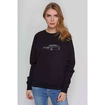 Nissan Silvia S14 Baskılı Siyah Kadın Sweatshirt