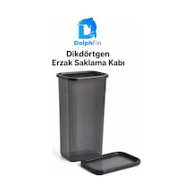Dikdörtgen Erzak Saklama Kabı Siyah 16 11,5 28 Cm