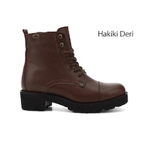 Gönderi(R) Gönderi R Kahve Floter Fermuarlı Kauçuk Taban Hakiki Deri Postal Bot Kahve