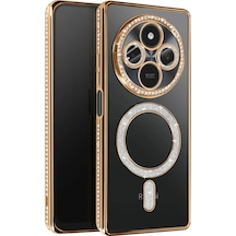 Mey İthalat Redmi 14c Joke Simli Magneticsafe Kılıf - Gold Altın