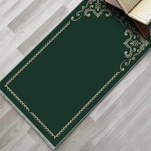Evaşk Namazlık Dokuma Halı Kaymaz Muslumana Seccade66x113 Yeşil EVASK811D80