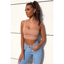 Mad Girls Tek Omuz Krem Askılı Body Mg325