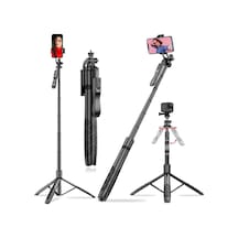 Juo Jst40 Alüminyum Tripod Monopod Selfie Çubuğu Kumandalı Android Apple Uyumlu iPhone  Gopro