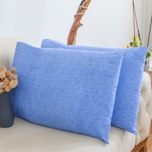 50x70 Mavi Yastık Kılıfı Pamuk 2'li Set