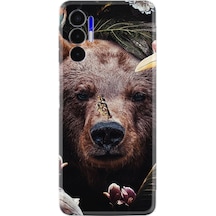Tecno Pova 3 Kilif Resimli Silikon Flowers Bear 1337 566389809