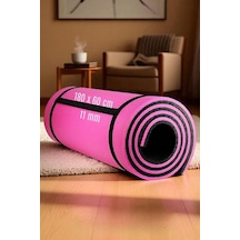 Pilates Spor Matı, Pembe Siyah, Pvc Destekli Eva, Kaymaz Çift Taraflı, 180x60 Cm, 11 Mm Kalınlık Genel