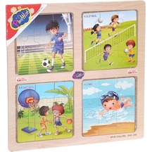 Ony-343-344-345-346 Ahşap Eğitici 4'Lü Puzzle -Onyıl