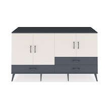 Hyperion Konsol 5 Raflı 3 Çekmeceli 4 Kapaklı 176x44x99 Antrasit- Antrasit-aytaşı/antrasit