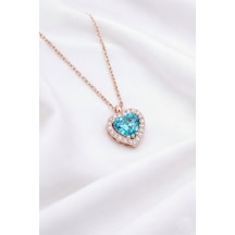 Çekirdekjewelry 925 Ayar Gümüş Rose Kaplama Kalp Kolye Rose Akua