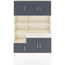 Arges Dolap 10 Raflı Tek Çekmeceli 6 Kapaklı 132x30x195 Aytaşı-antrasit/aytaşı Antrasıt/aytası
